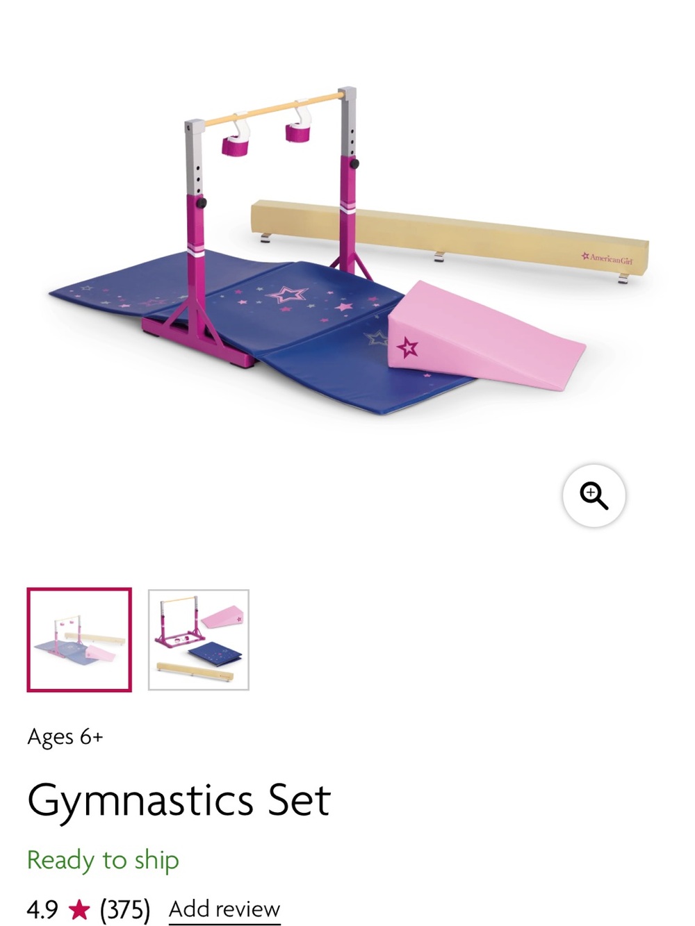 American Girl Gymnastics Set
